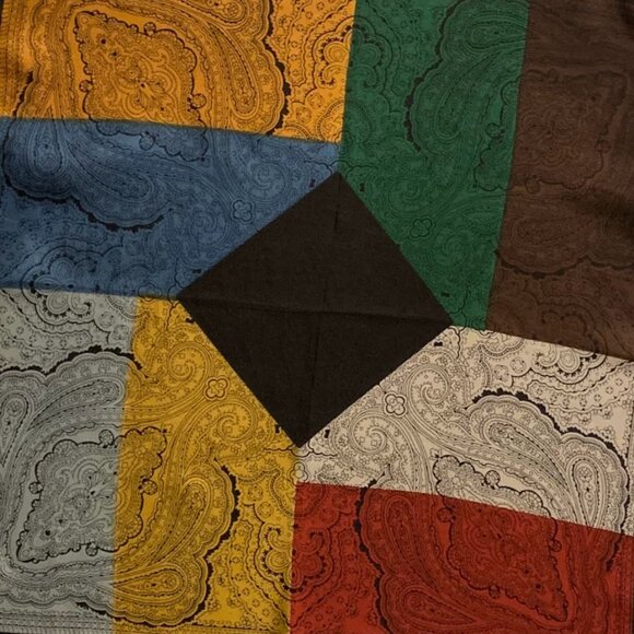 Vintage Dumont 100% Silk Scarf Made in Italy 18” Square Geometric Paisley - Picture 1 of 7